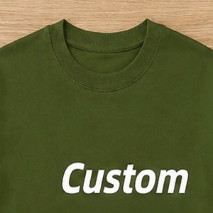 Camiseta de algodón 100% grueso para hombre, con logo serigrafiado personalizado, cuello redondo, manga corta, estilo casual y urbano. - Product Image 3