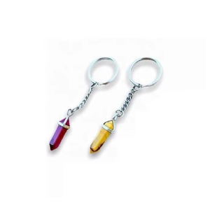 High Quality Crystal Keychain Stone Mookaite jasper Pencil <b>key</b> chain natural Stone bead Healing <b>Key</b> <b>Holder</b> Gift Women <b>Key</b> Chain - Product Image 4