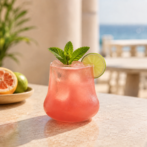 Verres à cocktail modernes faits à la main par des artisans, en cristal transparent avec finition côtelée, capacité de 201 à 300 ml, vaisselle élégante pour les fêtes - Product Image 1