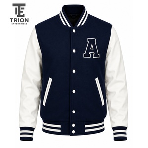Veste universitaire pour homme de haute qualité avec manches crème, lettre C brodée sur le devant, col rabattu, style preppy, automne - Product Image 6