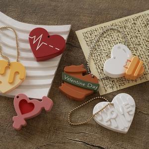 Cream Ecg Love Pendant Aromatherapy Keychain Epoxy <b>Resin</b> Silicone <b>Mold</b> - Product Image 3