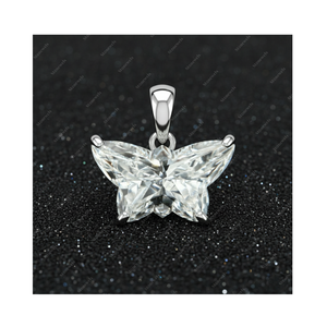 Colgantes y Dijes de Joyería Fina de Plata de Ley 925 Chapados en Oro con Mariposa, Certificados por GIA IGI, Diamantes Cultivados en Laboratorio de 1 Quilate D VVS VS, Regalos - Product Image 1