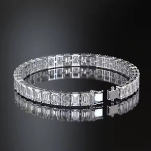 Handmade Wonders <b>Bracelet</b> 18k Yellow/ White/ Rose Gold Chain Moissanite <b>Bracelet</b> <b>Bangle</b> Diamond <b>Bracelet</b> Gift for - Product Image 2