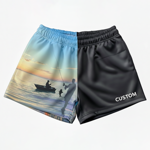 Shorts de Pesca para Hombre de Secado Rápido y Transpirables, 100% Poliéster, con Estampado Personalizado y Protección UPF 35, para Hombre o Mujer - Product Image 1