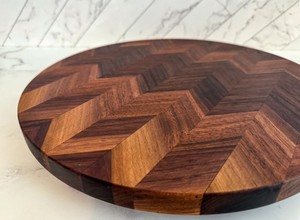 Plateau tournant rond en bois mélangé avec logo personnalisé pour fromages, fruits, charcuterie, idéal pour les fêtes, vente en gros - Product Image 5