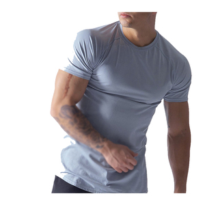 T-shirts OEM neufs personnalisés à col rond tricoté et manches courtes, vente en gros, poids lourd, vierges, pour hommes, 100 % coton, 180 grammes - Product Image 1