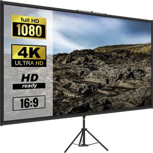 Schermo per Proiettore 110 Pollici 16:9 4K HD con Supporto, Senza Pieghe, Altezza Regolabile, Schermo Portatile con Treppiede per 110 Pollici 16:9 4K HD - Product Image 1