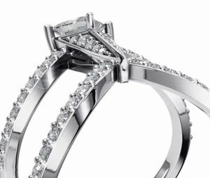 Anillo de Diamantes de 9kt, 14kt, 18kt en Oro Amarillo, Rosa y Blanco, Joyería Fina de Diseño, Anillo Elegante para Mujer, Regalo de Compromiso Hecho a Mano - Product Image 3