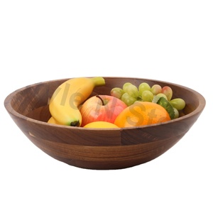 Ensemble de bols à snacks Bol à salade de fruits en bois de luxe avec serveur avec cuillère de serveur - Product Image 1