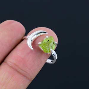 Bague en pierre précieuse Moldavite 100% naturelle authentique, design fait main, cadeau pour femmes et filles, anniversaire - Product Image 5