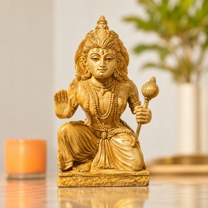 Statue en bois du Dieu hindou Lord Hanuman, idole pour la décoration de la maison et du temple, cadeau spirituel, sculpture religieuse, méditation, salle de prière, bénédictions - Product Image 1