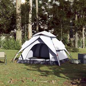 Tente de camping en tissu occultant blanc à démontage rapide pour 4 personnes, style dôme - Product Image 3