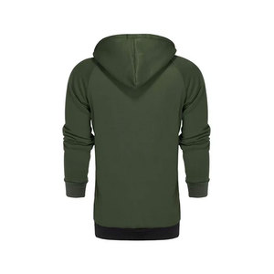 Men's Green Black Color Blocking Hooded Tracksuit Full Length Casual Autumn Wear With Side Pockets Regular Fit Spandex Polyester - Product Image 4