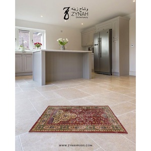 Alfombra Oriental ZYN AH Rectangular, Anudada a Mano, con Patrón Floral, Lana Roja y Seda, Pelo Medio, con Borlas, para Comedor - Product Image 2