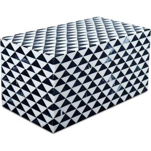 Rectangular <b>Ceramic</b> Storage Box Black White Triangular Pattern Jewelry Organizer 0-1L - Product Image 4