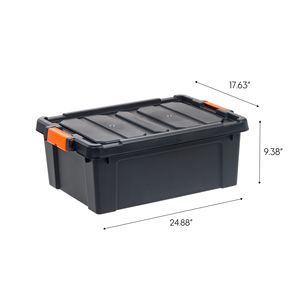 12 Gal. Heavy Duty <b>Plastic</b> Storage <b>Bins</b> with <b>Lids</b> Latching Totes 4-Pack - Product Image 3
