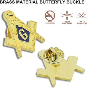 Lot de 10/20/50/100 épingles de revers maçonniques en métal – Broche souvenir de la Franc-Maçonnerie - Product Image 3