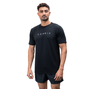 เสื้อยืดแขนสั้นสีน้ำเงินเข้มสำหรับผู้ชาย ยี่ห้อ Caprio ทรงปกติ คอกลม ระบายอากาศได้ดี ผ้าถัก สวมใส่สบาย ผลิตจากผ้าฝ้าย 100% แห้งเร็ว - Product Image 2