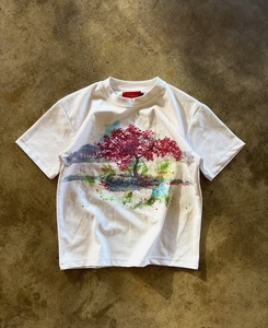 2026 New Custom Oversized <b>White</b> Graphic T Shirt Men Premium Cotton Tree Printed Streetwear <b>Tee</b> OEM Men Premium Cotton - Product Image 1