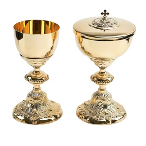 Ciborio y Cáliz de Latón y Plata, con Grabado Personalizado, Hechos a Mano con Latón de Alta Calidad - Product Image 1