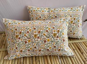 Fundas de Cojín de Algodón con Estampado Artesanal Premium, Fundas de Almohada con Estampado Floral Indio, Fundas Decorativas para Sofá, Hogar y Hotel - Product Image 6
