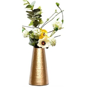 Jarrón de Flores de Latón Martillado a Mano, Jarrón Cónico para Centro de Mesa, Decoración del Hogar, Eventos de Boda, Tienda de Regalos, Suministro al por Mayor - Product Image 1