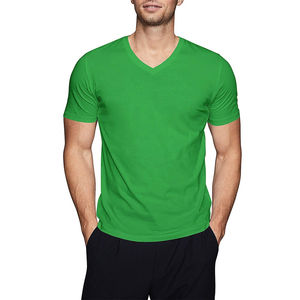 Camisetas de Cuello en V para Hombre de Alta Calidad, Corte Regular, 100% Algodón, Ecológicas, Personalizables, Camisetas de Cuello en V para Hombre - Pedido al por Mayor, Manga Corta - Product Image 1