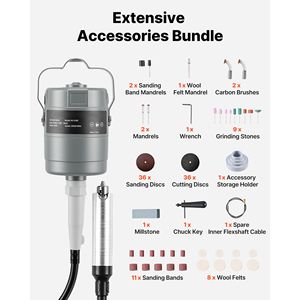 Smerigliatrice Elettrica a Albero Flessibile da 150W 23000RPM con Controllo a Pedale, Utensile Rotante da 112 Pezzi per Taglio e Incisione, Smerigliatrice per Incisione a Sospensione - Product Image 4