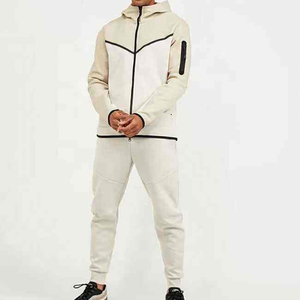 Unisex Solid <b>Hooded</b> Anti-Wrinkle Heavyweight Regular Fit Drawstring Tracksuit Sporty Sweatshirt Pants Set Breathable Summer - Product Image 3