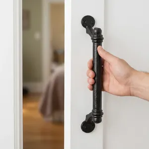 Black Cast Iron Bar Handle Cabinet Dresser Drawer Modern Kitchen Furniture Durable Hardware - Product Image 4