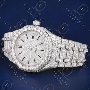Reloj de Diamantes Moissanite Personalizado de 41 mm, Automático, Mecánico, de Acero Inoxidable, Resistente al Agua, para Hombre, Hecho a Mano, con Incrustaciones de Joyas - Product Image 5