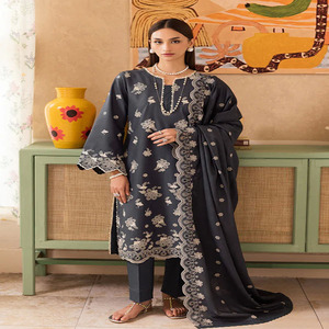 Most Latest Collection Partywear Salwar Kameez Women India Pakistan Style Chiffon Dress High Quality Wrinkle Free Quick Dry - Product Image 1