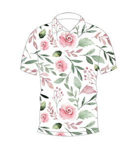 Polo à manches courtes pour hommes, blanc, rose, imprimé floral, décontracté, mode d'été, T-shirt de golf - Product Image 1