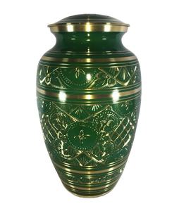 Urne funéraire artisanale en laiton pour table, urne métallique pour cendres d'adultes, prix abordable, grande urne souvenir faite à la main pour proches. - Product Image 1