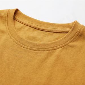 T-shirt d'été grande taille pour femme en coton uni, col rond, manches courtes, couleur personnalisable, vêtement d'été décontracté - Product Image 4