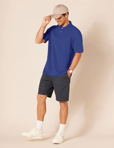 Polo polyvalent pour homme à manches courtes avec patte de boutonnage et personnalisation de la marque, idéal pour les uniformes de travail et les tenues de week-end - Product Image 3