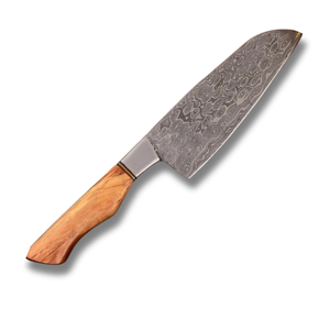 Damascus Steel Chef <b>Knife</b> Wood Handle Polished Blade Straight Edge Ambidextrous Razor <b>Sharp</b> Kitchen <b>Knife</b> - Product Image 5