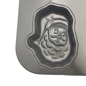 Moule à muffins antiadhésif 6 tasses en acier au carbone arbre de noël père noël bonhomme de neige grille-pain four plateau de cuisson facile à nettoyer gâteau Dessert casserole - Product Image 4