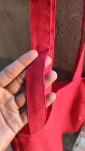 Whole Sale Solid <b>Red</b> Color Cotton Tote <b>Bag</b> Lightweight Durable Summer Vintage Beach Travel Shopping Shoulder Casual Eco - Product Image 3