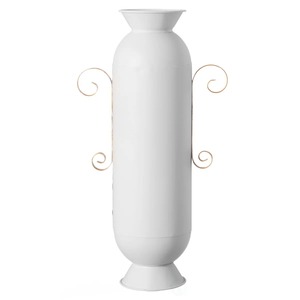 <b>White</b> Double <b>Side</b> Curved Design Vase Decorative <b>Table</b> Vase Perfect For Living Room Dining Home Decor And Modern Styling Accent - Product Image 1