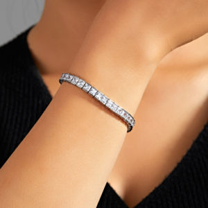 Pulsera de Cadena de Tenis de Plata de Ley 925 Personalizada para Mujer, Joyería Fina, Pulseras de Cuentas de Moda Hip Hop para Mujer - Product Image 5