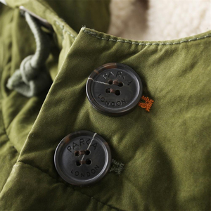 Parka d'hiver longue à capuche en toile pour homme - Légère, toucher doux, coupe-vent, confortable pour le streetwear décontracté - Product Image 6