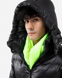 Men's <b>Black</b> Hooded Puffer Jacket Zipper Closure Quilted Windproof <b>Winter</b> <b>Coat</b> Casual Style Slim Fit - Product Image 2