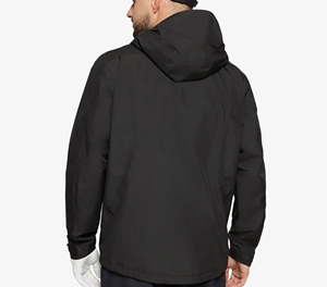 Veste coupe-vent à capuche noire pour homme, vêtements décontractés pour l'extérieur, coque en polyester, fermeture éclair, coupe régulière, style automne - Product Image 5