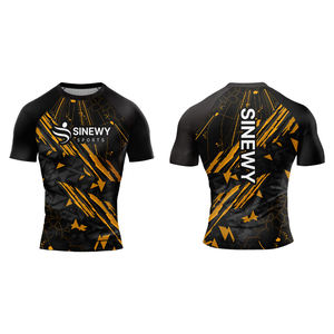 Tenue d'arts martiaux respirante à manches courtes avec logo personnalisé pour MMA, Grappling, Rush Guard, Compression Gi et No Gi - Product Image 3