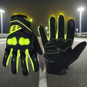 Gants de moto en cuir à doigts complets, antidérapants, compatibles écran tactile, protection extérieure en fibre de carbone, pour l'hiver - Offre Spéciale - Product Image 1