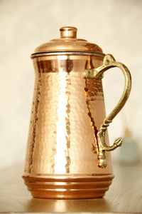 Best Quality Natural Shiny Polished Copper <b>Water</b> Pitcher Set for Restaurant Hotel Use Eco-Friendly 1000-1500ml Capacity - Product Image 5