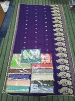 Châle en mousseline de soie violet et or à motif cachemire avec bordure brodée de plumes, léger et respirant, pour femme, vente en gros, OEM ODM personnalisé