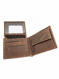 Classic <b>Brown</b> Slim Minimalist Men's Genuine Leather <b>Wallet</b> LWM-0003 Custom Logo for Travel - Product Image 5
