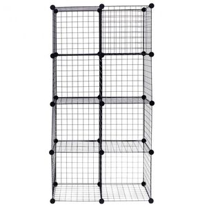 Scaffali Modulari Fai-da-Te a 8 Cubi con Griglia in Filo Metallico, Contenitori di Stoccaggio Moderni - Product Image 3